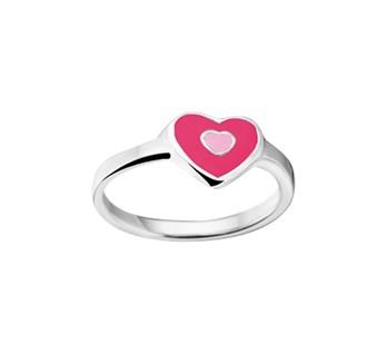Zilveren kinder ring hartjes emaille