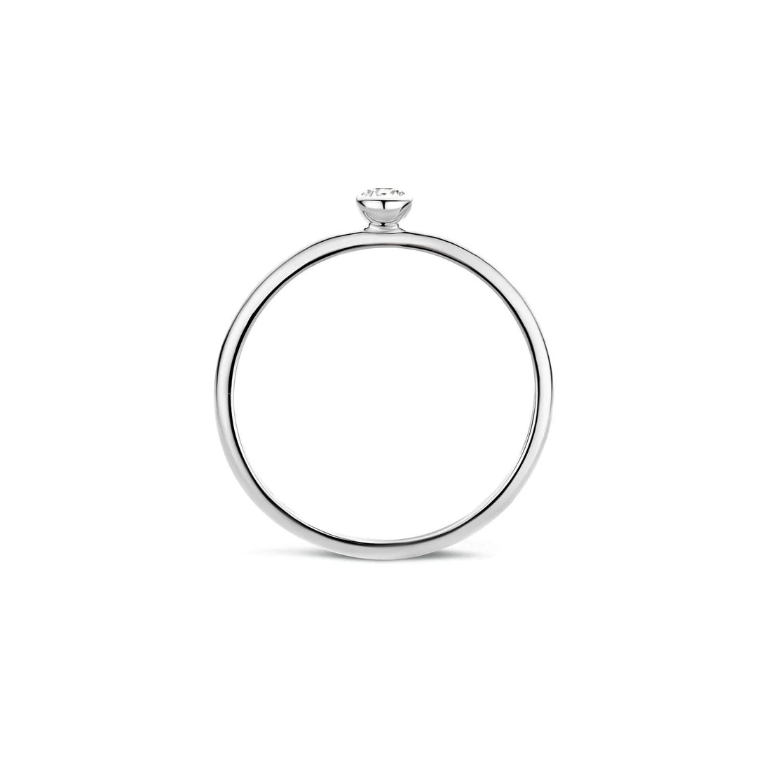 Solitair Ring 1198WZI - 14k Witgoud met zirkonia