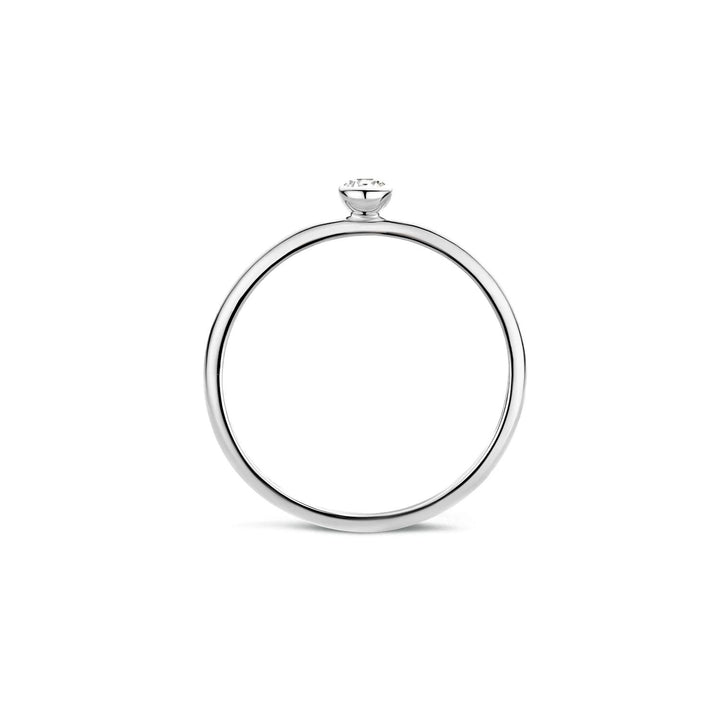 Solitair Ring 1198WZI - 14k Witgoud met zirkonia