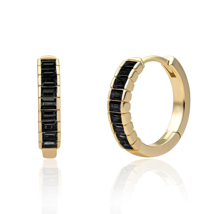 Earrings | Twist Gold - Polished EAG21 zwart