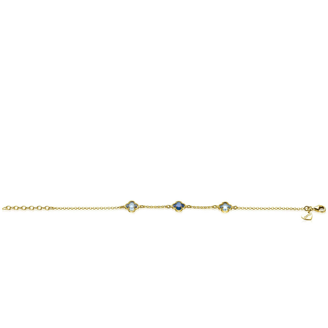 ZINZI gold plated zilveren schakel armba
