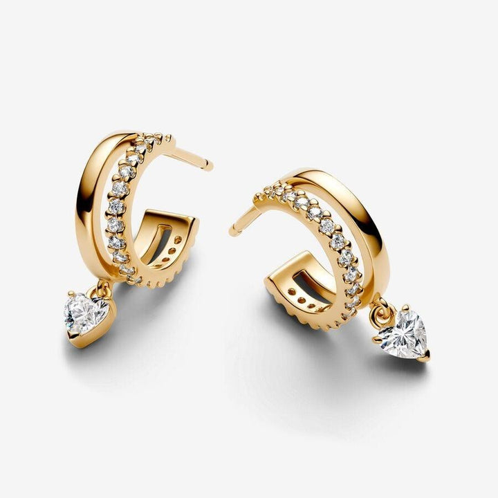 Pandora hangend Hart Oorringen 263685C01