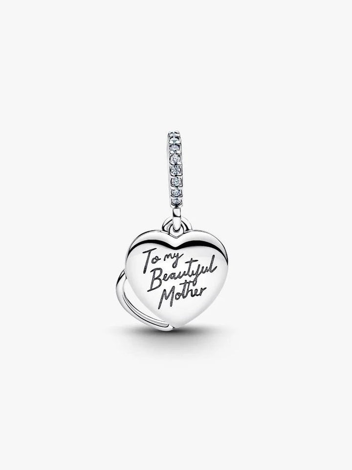 Pandora Dubbele Hart Bedel “To my Beautiful Mother” 794456C01