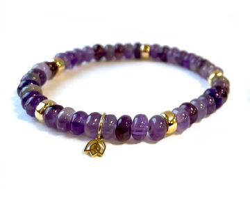 Y&amp;G edelstenen armband | Amethyst &amp; 14k goud