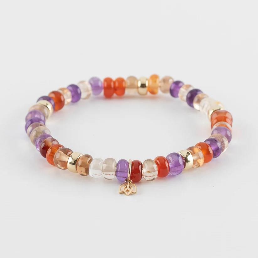 Y&amp;G Retro Funky | Edelstenen armband &amp; 14kt goud