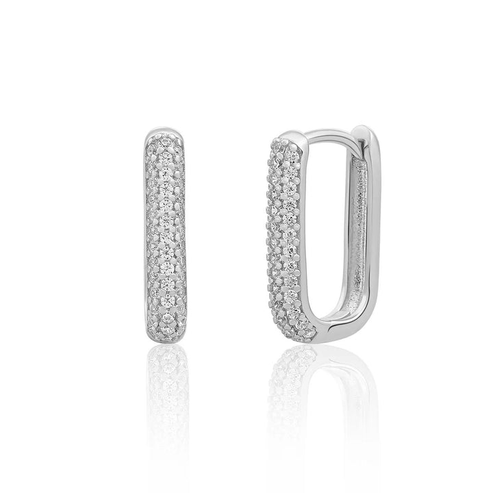 Sparkling Jewels Square Creolen Zirconia Rhodium Plated – EAS24
