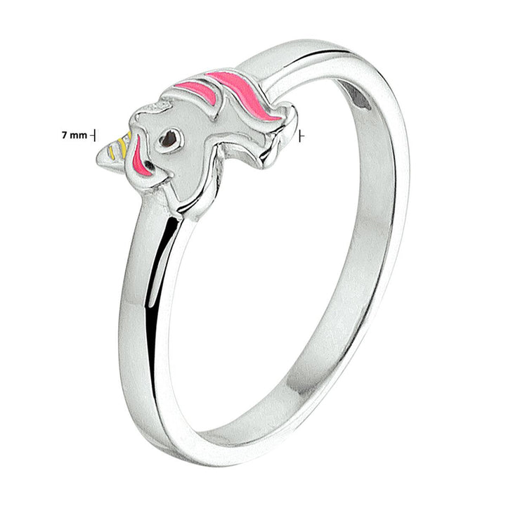 Gerhodineerd Zilveren Eenhoorn Ring – Fantasie