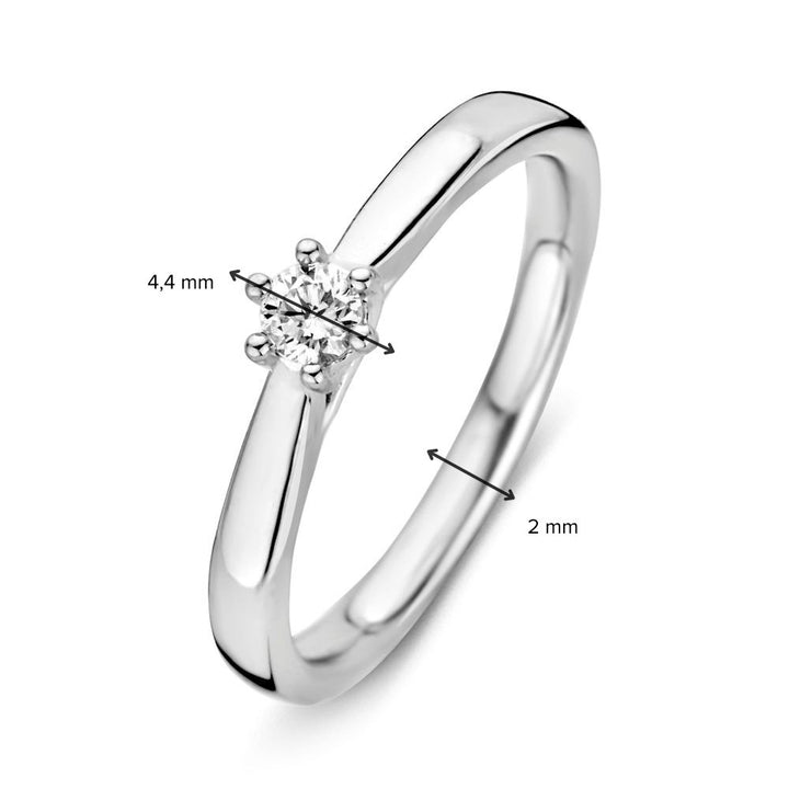 14 Karaats witgouden ring met diamant 0.14 ct