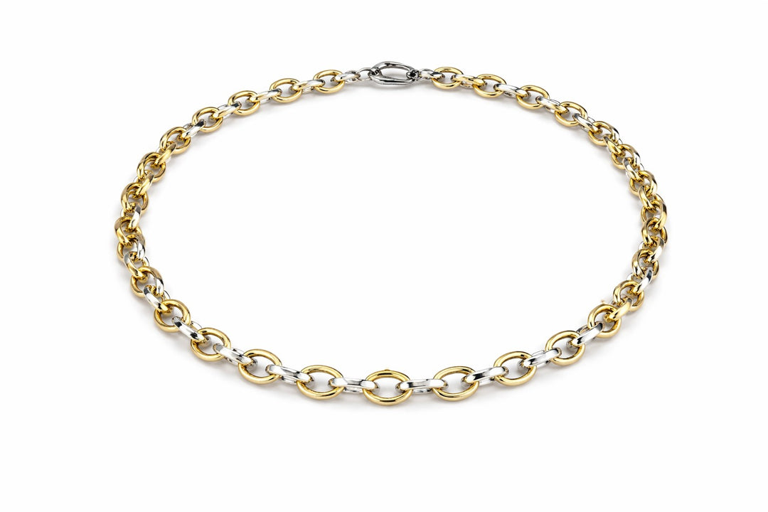 14 kt bicolor anker armband 18,5 cm