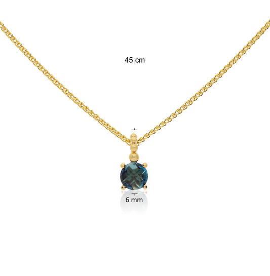 L'EAU COLLIER BLAUW TOPAAS - 45CM - 585