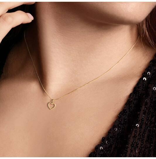 Collier - Hart - Anker - Goud - 45cm