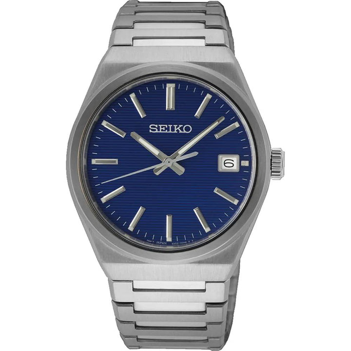 Seiko SUR555P1 herenhorloge met blauwe wijzerplaat en saffiergla