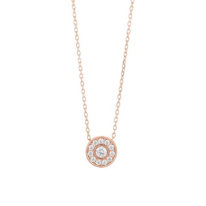 14 kt Geelgouden collier incl hanger 0.21ct G/Si
