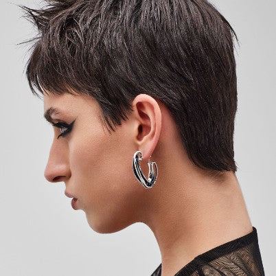 Pianegonda Amatum Hoop Earrings – 925 Sterling Zilver met Blauw Emaille PAME01