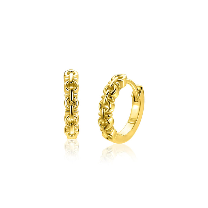 ZINZI goldplated oorringen met fantasie schakels ZIO2802