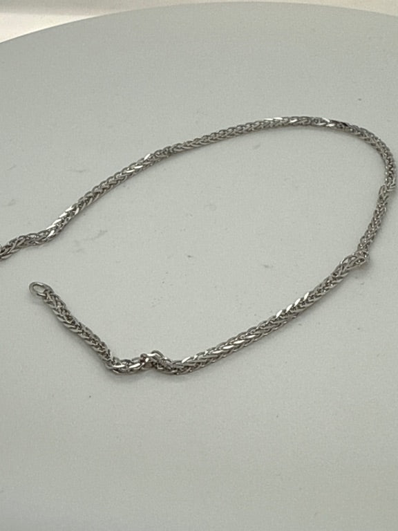 14 kt gouden armband gediamanteerd 1.4 mm breed 19cm