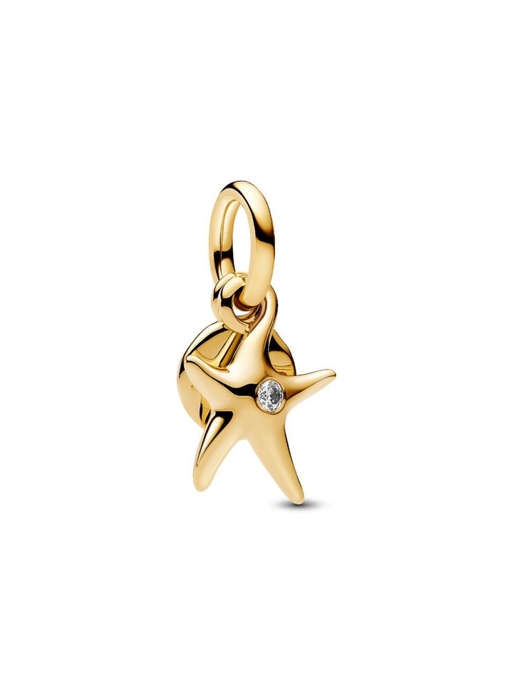 Pandora Moments 763892C01 – goudkleurige hangende bedel met zeester en rondje