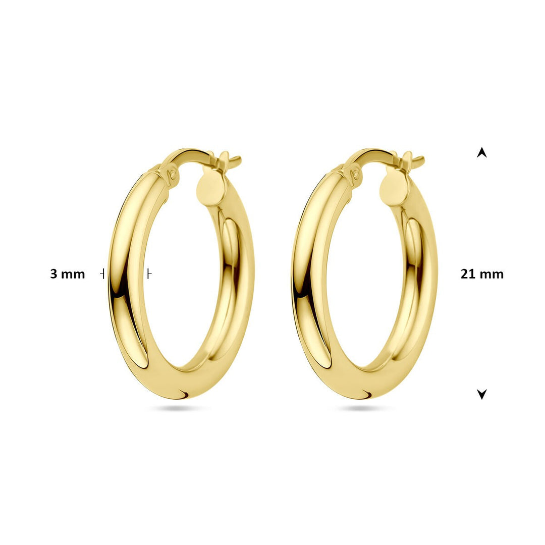 14 kt Oorringen rond 3,0 mm – 14 karaat geelgoud
