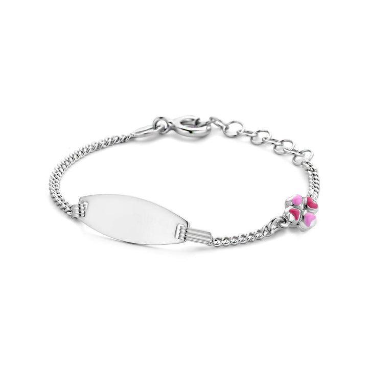 graveerarmband klaver plaat 6,5 mm 11 + 2 cm