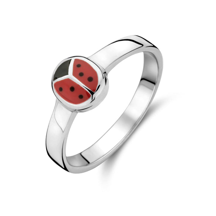 Gerhodineerd 925 Zilveren Kinderring Lieveheersbeestje