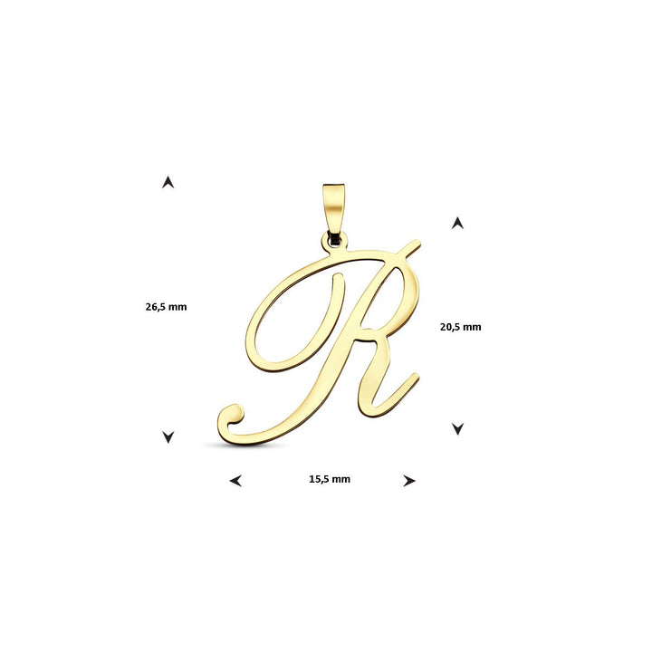 14 Karaat Geelgouden Letter R Hanger