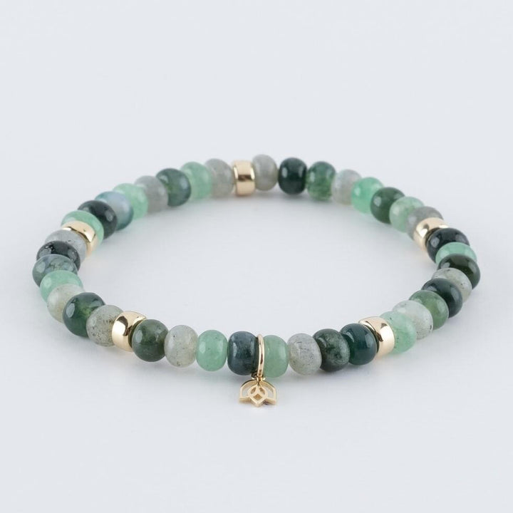 14 karaats Y&amp;G edelstenen armband | Smaragd 7039