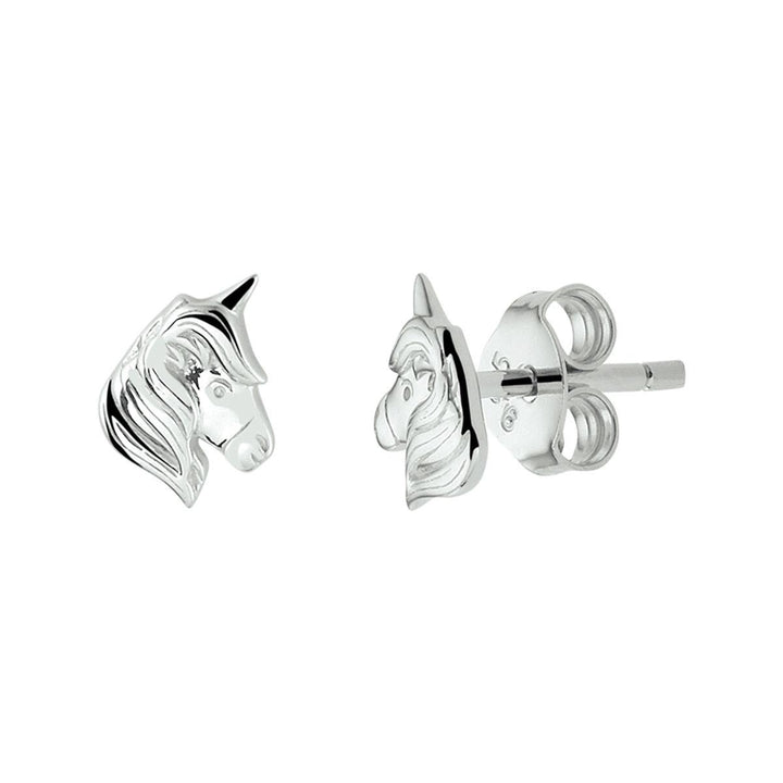 zilveren oorknoppen eenhoorn 7.5 mm