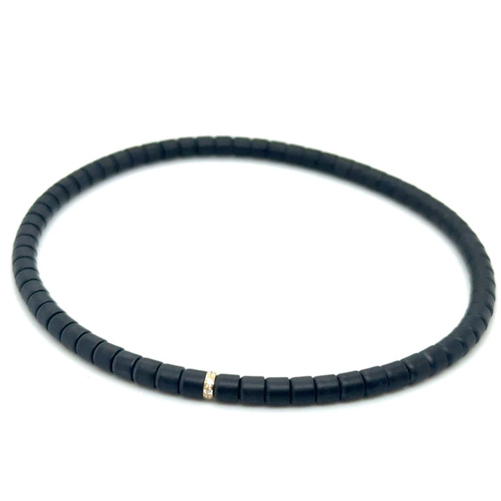 Orotech 18 kt Armband B17-B17-13SYW zwart Mat Ceramic met Diamant 0.04 ct