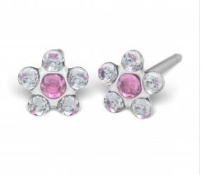 Studex schietoorbellen Daisy met rose midden en wit rond
