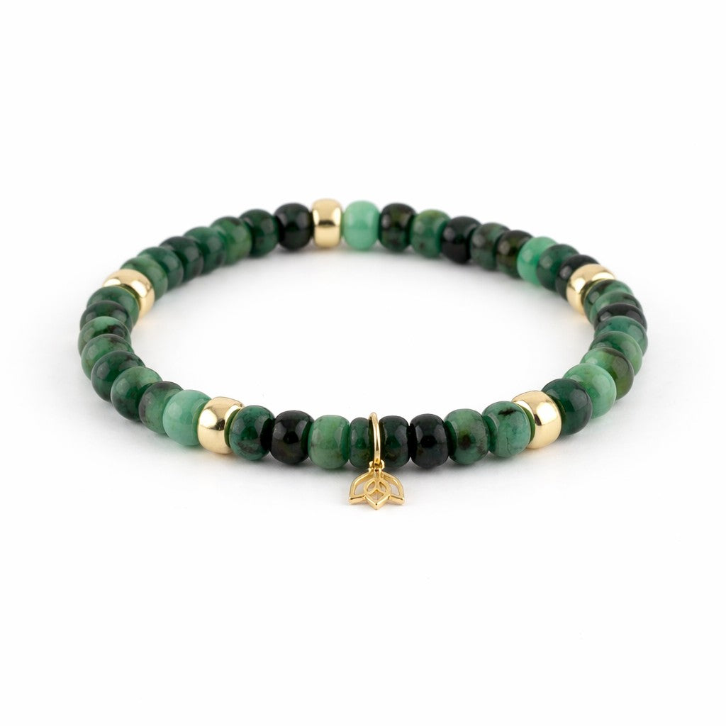 14 karaats Y&amp;G edelstenen armband | Smaragd 7039