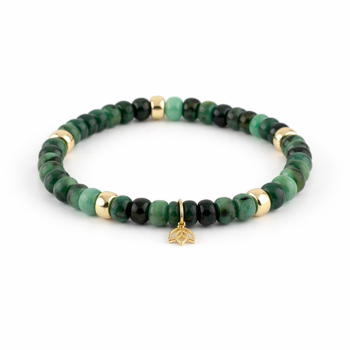 14 karaats Y&amp;G edelstenen armband | Smaragd 7039