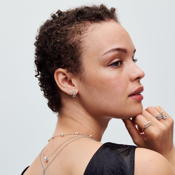 Crossover Pavé Hoop Earrings 293150C01