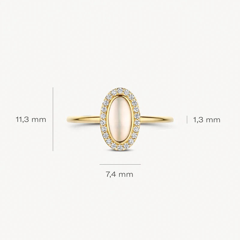 Blush 14k Geelgouden Ring met Parelmoer en Zirkonia 1279YMQ