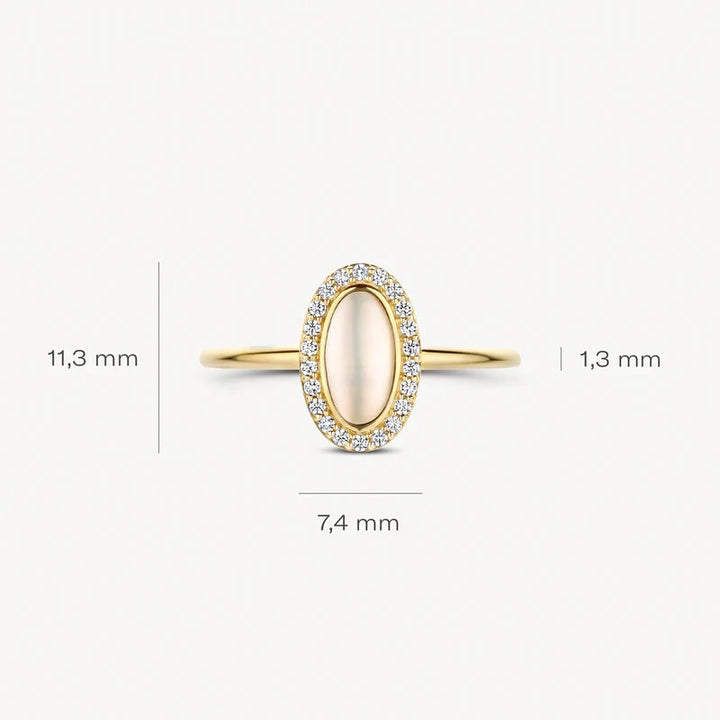 Blush 14k Geelgouden Ring met Parelmoer en Zirkonia 1279YMQ