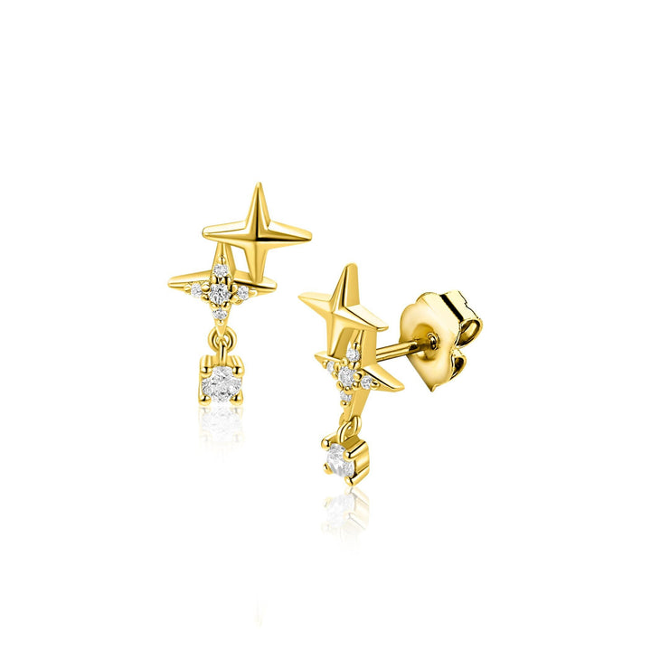 14,5mm ZINZI goldplated zilveren oorstekers &