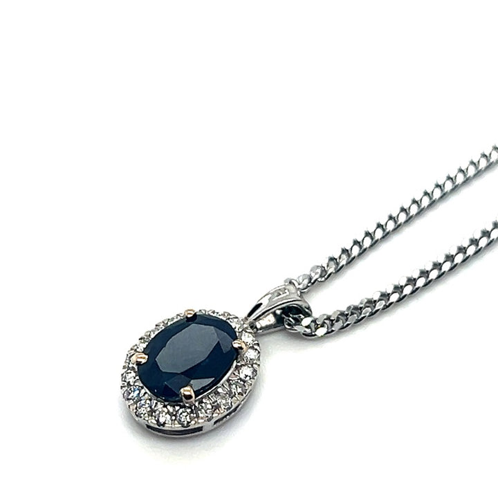 14 kt hanger saffier&diamant lady di type