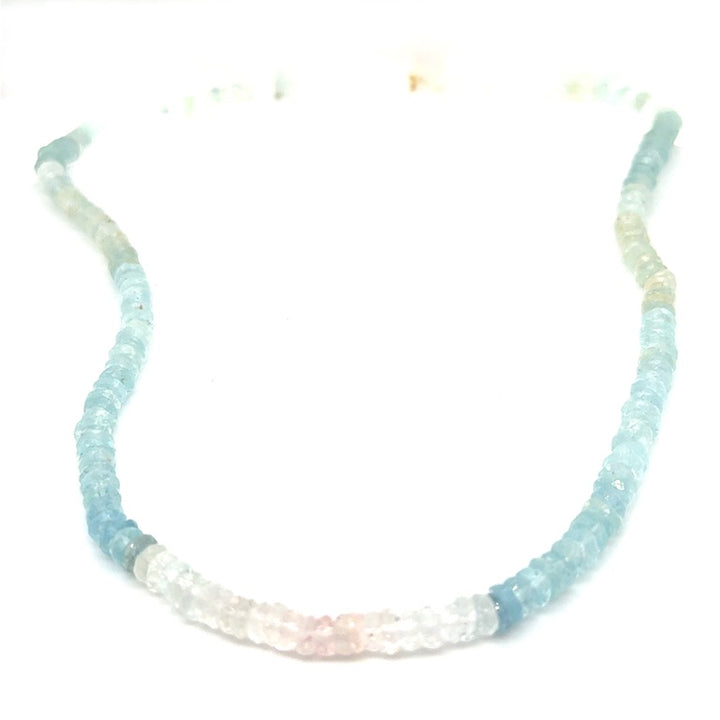14 kt Collier met Aquamarijn en Morganiet