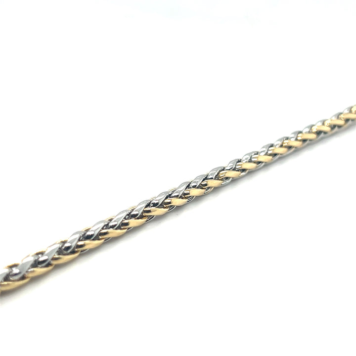 14 kt biolor armband met vossestraat motief VIJ L0