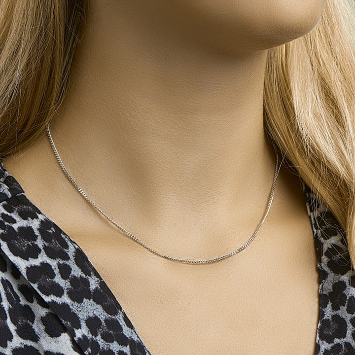 Zilver gerhodineerd collier gourmet 1,8 mm 50cm