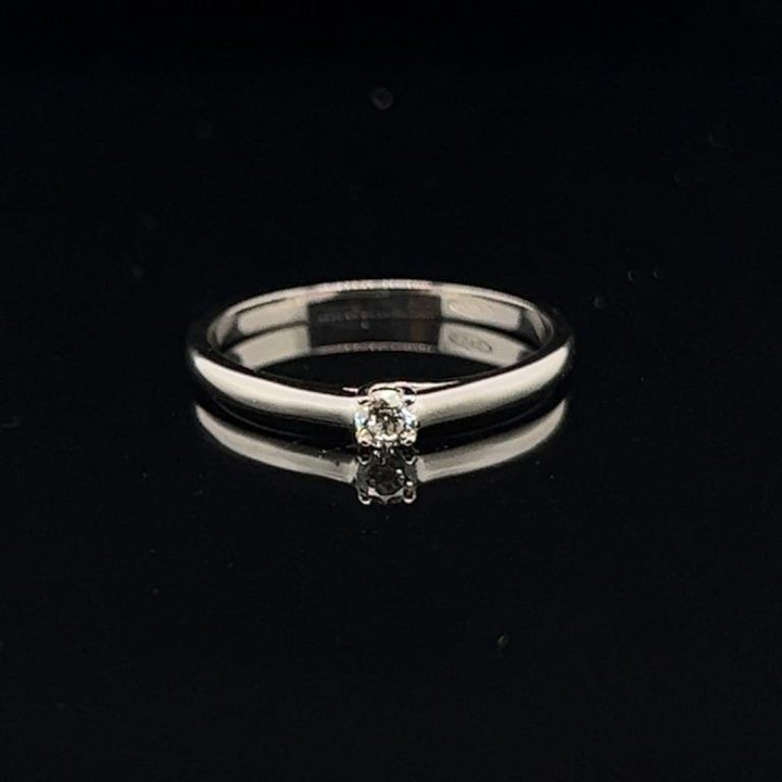 14 kt geelgoud met 1 x 0,10 ct diamant Tw/Si aanbiedingsring