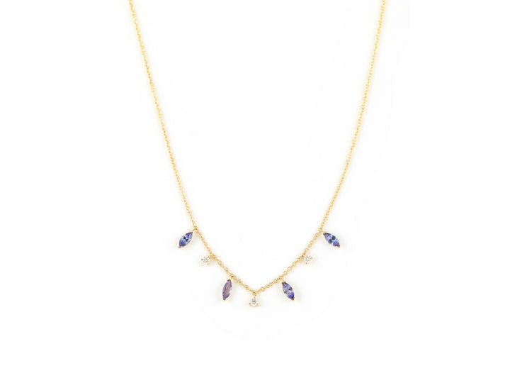 18 karaats collier 0.16ct diamant-1.04ct Tanzanite