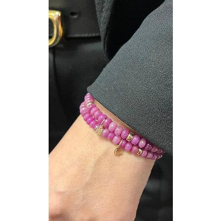 14 karaats Y&amp;G edelstenen armband robijn 7040-S