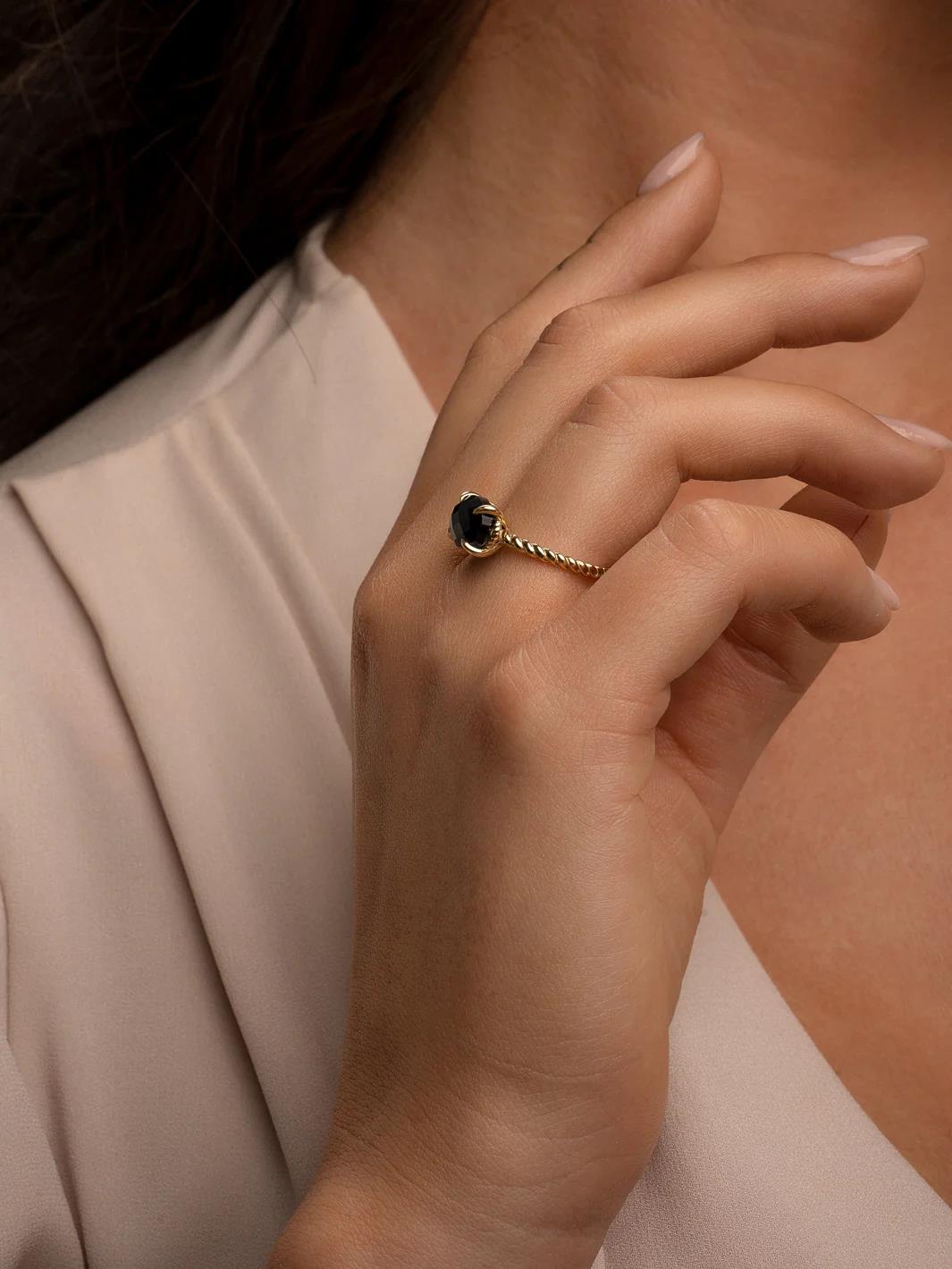 Twist Ring Onyx | 9 karaat SRIG03-G07-54
