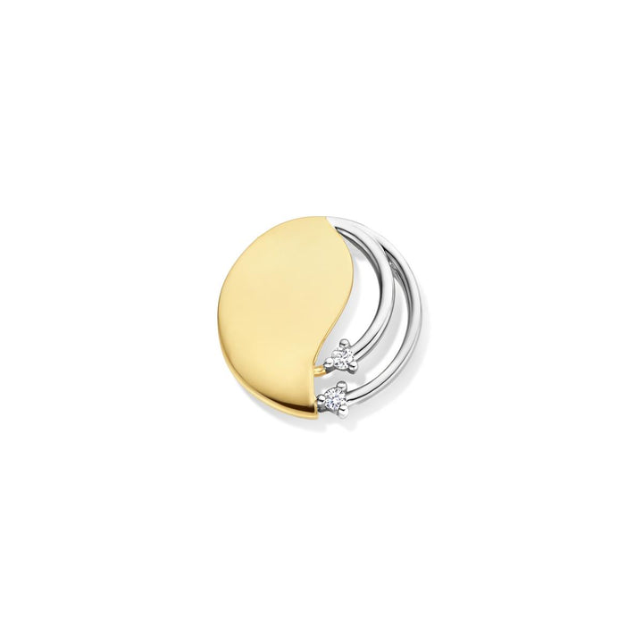 18 kt bicolor hanger rond met diamant 0.035ct