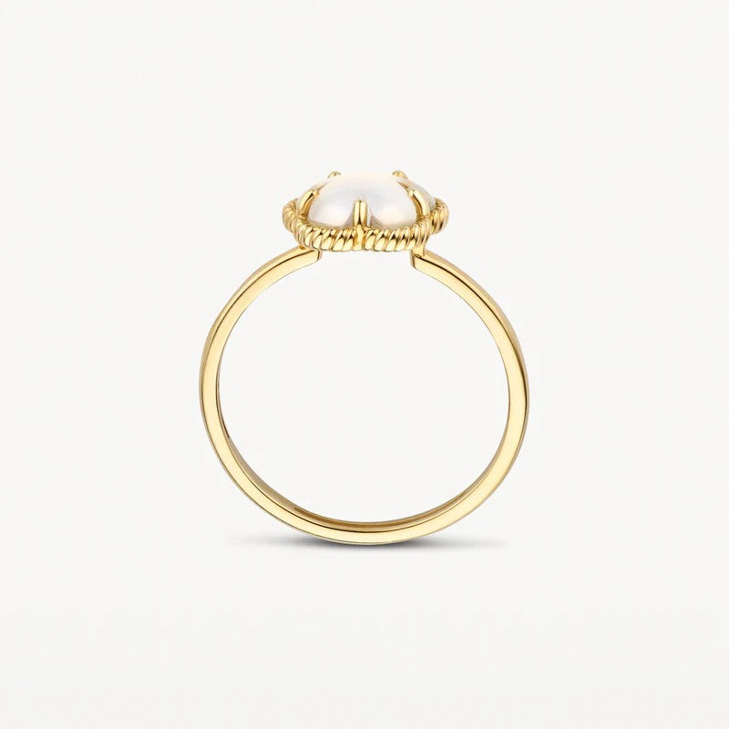 Blush 14k Geelgouden Ring met Parelmoer Bloem – 1281YMQ/54