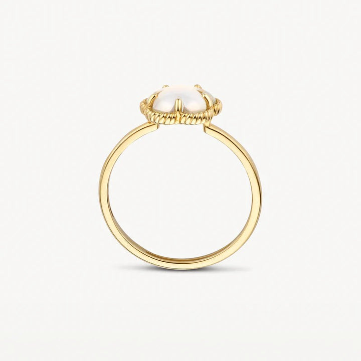 Blush 14k Geelgouden Ring met Parelmoer Bloem – 1281YMQ/54