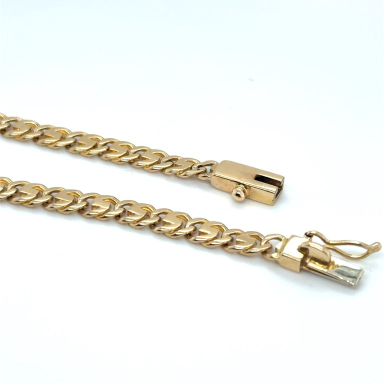 14 kt Geelgouden Armband Fantasie Schakel 18,5 cm – Huyscollectie
