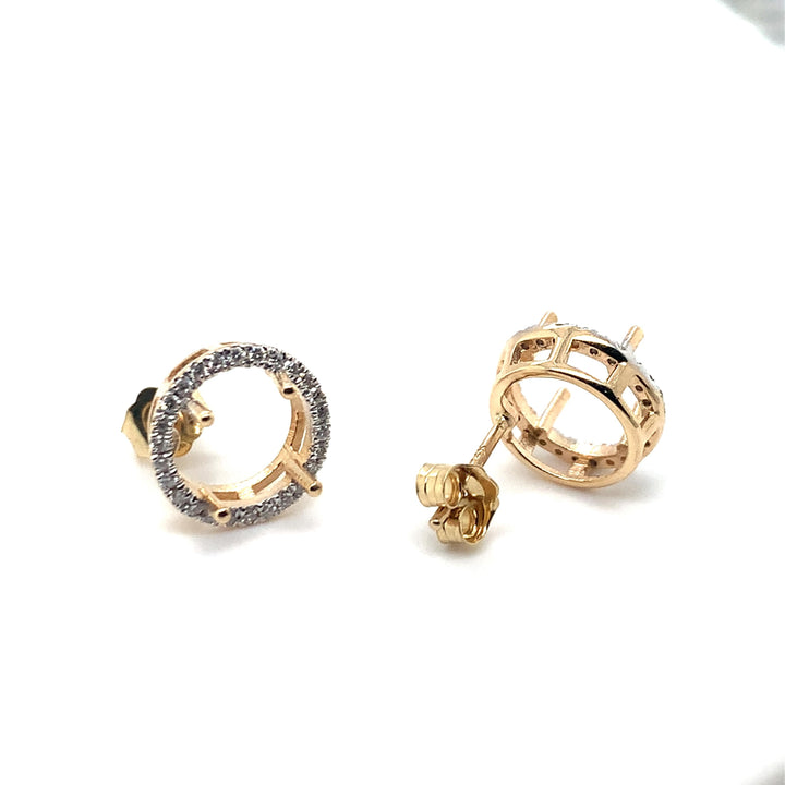 Oorstekers 14k prasioliet diamant 0.25ct