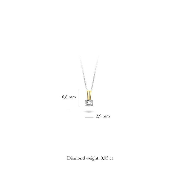 Hanger 6600BDI - 14k Geel en Wit Goud met Diamant