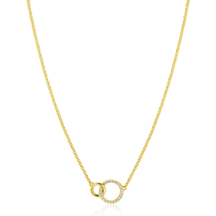ZINZI goldplated ketting met twee verbonden rondjes – ZIC1782Y